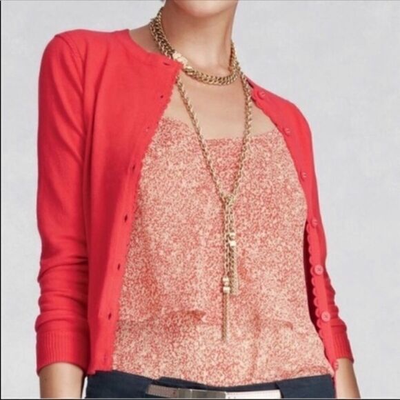 Cabi Womens Ruffle Camisole Size XS Red Cream Sleeveless #339 - Picture 1 of 5